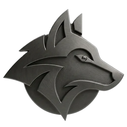 Logo de De Therians con una máscara de lobo