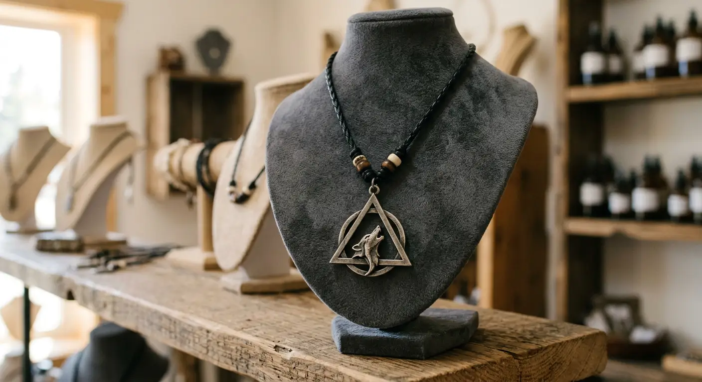 Collares Therian con símbolo de lobo